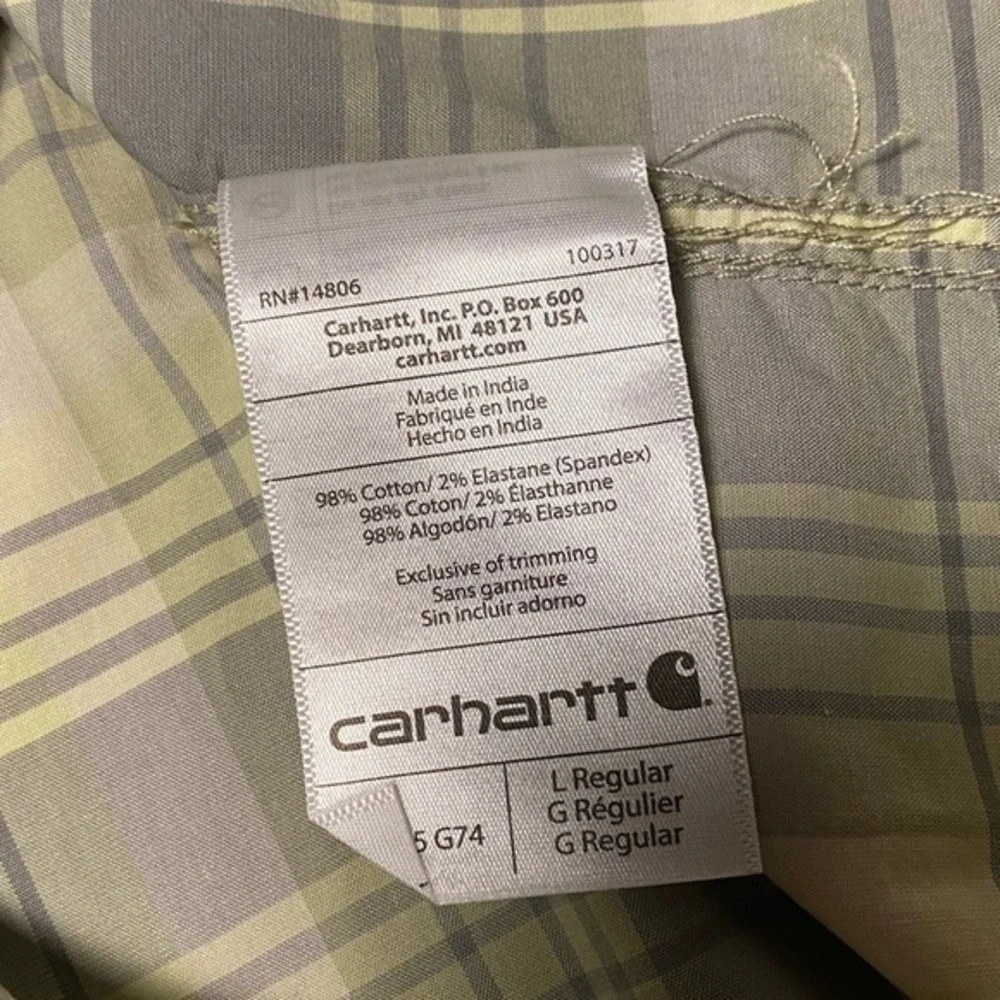 NWT MENS CARHARTT RUGGED FLEX FIT LONG SLEEVE BUTTON DOWN SIZE LARGE - Picture 4 of 8
